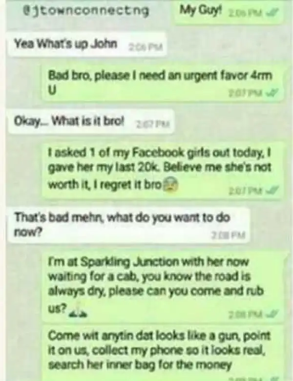 Guy gives chick his last 20k during date, regrets afterwards and does this